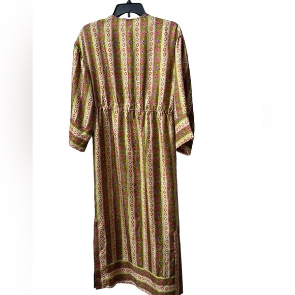 Sandro Striped Kaftan Midi Silk dress Size 36 US size 4 - Picture 15 of 17